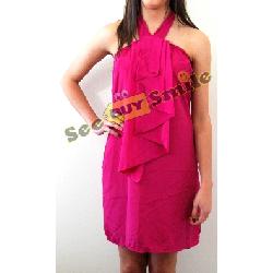 A-Wear Elegant Halter Neck Lined Dress Fuchsia Image