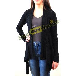 Ribbed Design Knitted Waterfall Cardigan Image