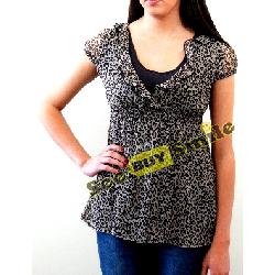 Leopard Print Blouse with Elasticated Waist Image